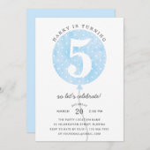 Cute Modern Blue Balloon Elegant Boy Birthday Kaart (Voorkant / Achterkant)