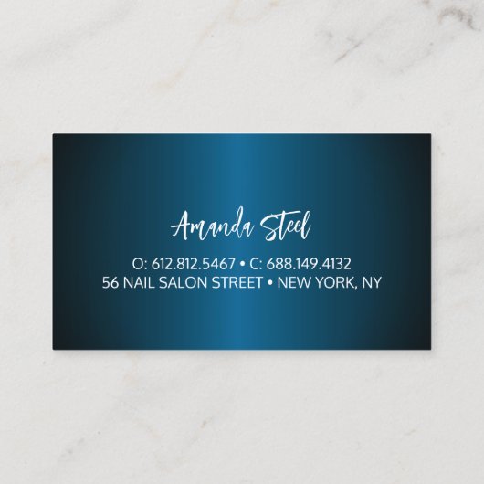 Cute modern Blue Glitter Driemonogram Visitekaartje (Achterkant)