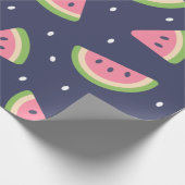 Cute Modern Blue Green Birthday Watermeloen Fruit Cadeaupapier (Hoek)