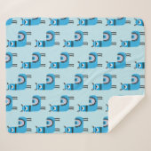 Cute Modern Blue Llama Pattern Sherpa Deken (Voorkant (horizontaal))