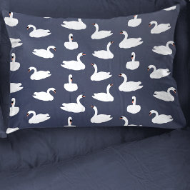 Cute Modern Blue Swan Pattern Pillowcase Kussensloop