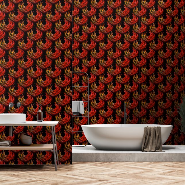 Cute Modern Boho Elegante Abstracte Kunst Patroon  Behang (Badkamer)