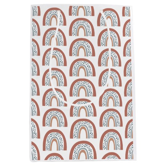 Cute Modern Boho Neutral Rainbow Medium Cadeauzakje (Voorkant)