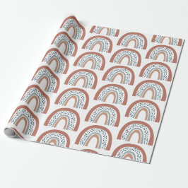 Cute Modern Boho Neutral Rainbow Wrapping Paper Cadeaupapier