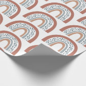 Cute Modern Boho Neutral Rainbow Wrapping Paper Cadeaupapier (Hoek)