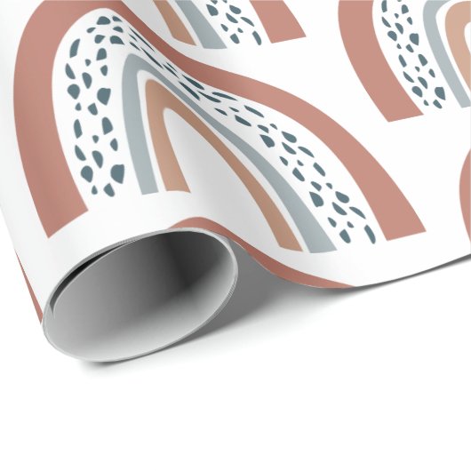 Cute Modern Boho Neutral Rainbow Wrapping Paper Cadeaupapier (Rol Hoek)