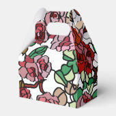 Cute Modern Bright Red Flowers Bedankdoosjes (Achterkant)