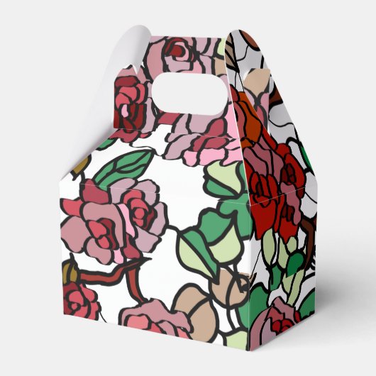 Cute Modern Bright Red Flowers Bedankdoosjes (Achterkant)