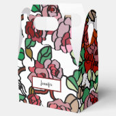 Cute Modern Bright Red Flowers Bedankdoosjes (Geopend)