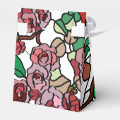 Cute Modern Bright Red Flowers Bedankdoosjes (Achterkant)