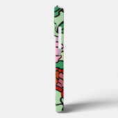 Cute Modern Bright Red Flowers Mint Case-Mate iPhone Case (Achterkant / Links)