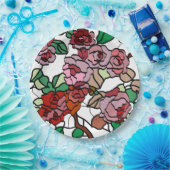 Cute Modern Bright Red Flowers Papieren Bordje (Feest)