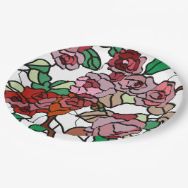 Cute Modern Bright Red Flowers Papieren Bordje