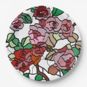 Cute Modern Bright Red Flowers Papieren Bordje (Voorkant)