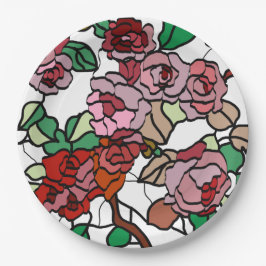 Cute Modern Bright Red Flowers Papieren Bordje