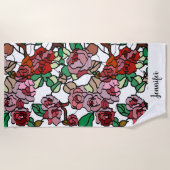 Cute Modern Bright Red Flowers Strandlaken (Voorkant)