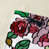 Cute Modern Bright Red Flowers Strandlaken (In situ)