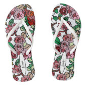 Cute Modern Bright Red Flowers Teenslippers (Voetbed)