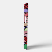 Cute Modern Bright Red Flowers Violet Case-Mate iPhone Case (Achterkant / Rechts)