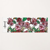 Cute Modern Bright Red Flowers Yogamat (Voorkant (horizontaal))