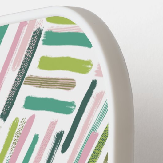 Cute Modern Brush Strokes Pattern Pickleball Paddle (Links Detail)