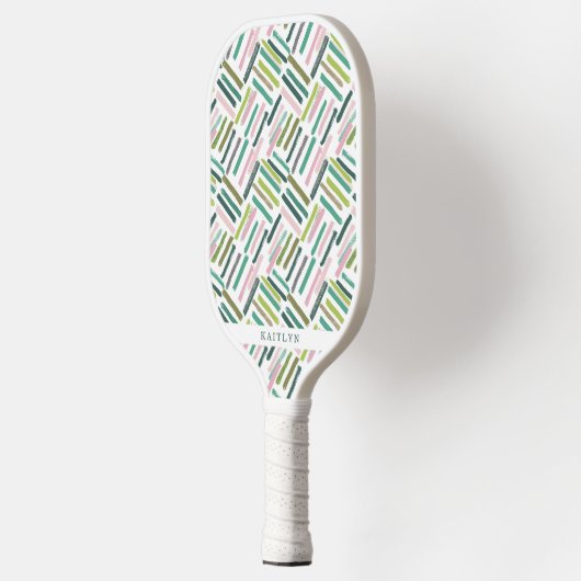 Cute Modern Brush Strokes Pattern Pickleball Paddle (Links)