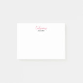 Cute Modern Chic Feminine Casual Girly Pink Script Post-it® Notes (Voorkant)
