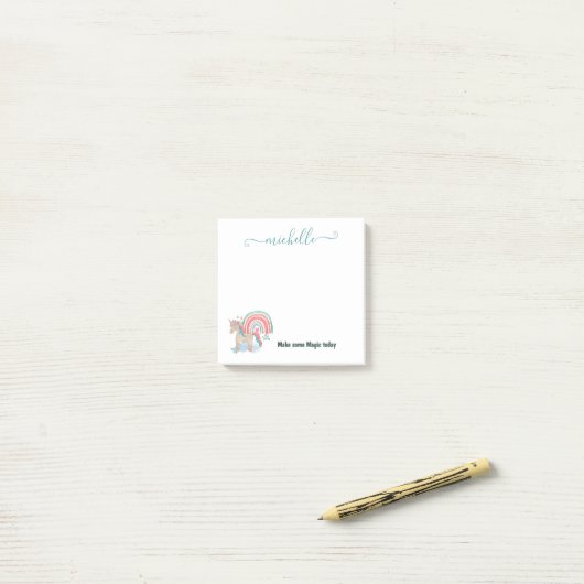Cute Modern Chic Script Name Post-it® Notes (Op bureau)
