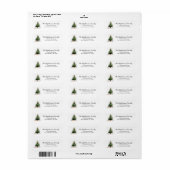 Cute Modern Christmas Tree Festive Return Address Etiket (Full Sheet)