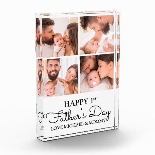 Cute Modern Collage Happy First Fathers Day Fotoblokken (Links)