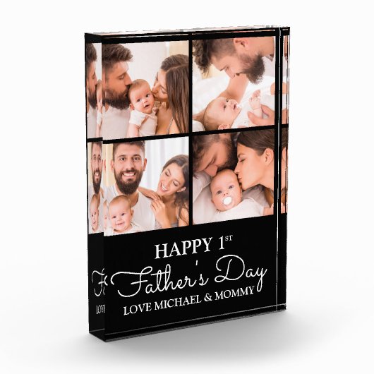 Cute Modern Collage Happy First Fathers Day Fotoblokken (Links)