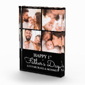 Cute Modern Collage Happy First Fathers Day Fotoblokken (Rechts)