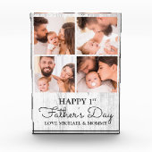 Cute Modern Collage Happy First Fathers Day Fotoblokken (Voorkant)