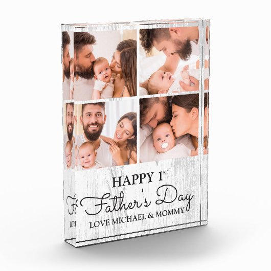 Cute Modern Collage Happy First Fathers Day Fotoblokken (Links)