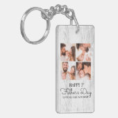 Cute Modern Collage Happy First Fathers Day Sleutelhanger (Voorkant Links)