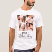 Cute Modern Collage Happy First Fathers Day T-shirt (Voorkant)