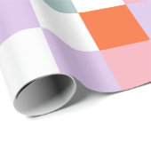 Cute Modern Colorful Big Checkered Pattern Cadeaupapier (Rol Hoek)