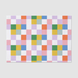 Cute Modern Colorful Big Checkered Pattern Tissuepapier