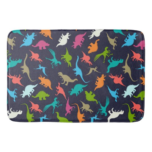 Cute Modern Colorful Fun Dinosaur Kinder Pattern Badmat (Voorkant)