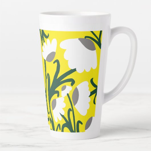 Cute modern coneflower Latte Mok (Rechts)