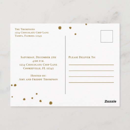 Cute Modern Cookie Exchange Whimsical Fun Briefkaart (Achterkant)