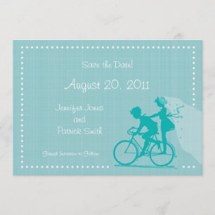 CUTE Modern Couple on Bicycle Save the Date