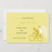 CUTE Modern Couple on Bicycle Save the Date (Voorkant)