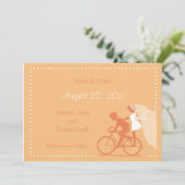 CUTE Modern Couple on Bicycle Save the Date (Staand voorkant)