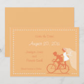 CUTE Modern Couple on Bicycle Save the Date (Voorkant / Achterkant)