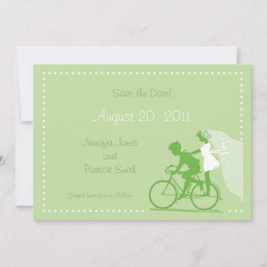 CUTE Modern Couple on Bicycle Save the Date (Voorkant)