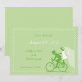 CUTE Modern Couple on Bicycle Save the Date (Voorkant / Achterkant)