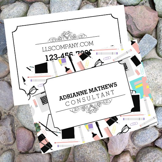 Cute Modern Custom Desktop Pattern Visitekaartje