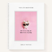 Cute Modern Custom Frame Photo Gift Monogram Notitieboek (Voorkant)