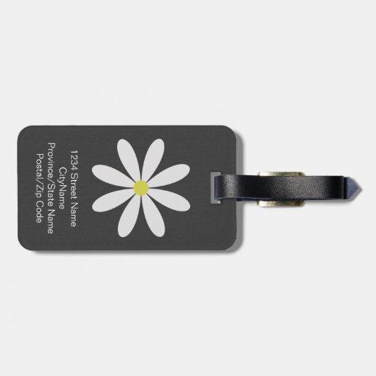 Cute & Modern Daisy Bagagelabel (Achterkant horizontaal)